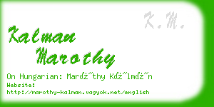 kalman marothy business card